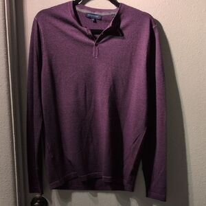 Patrick Assaraf M Extra Fine Merino Wool Eggplant